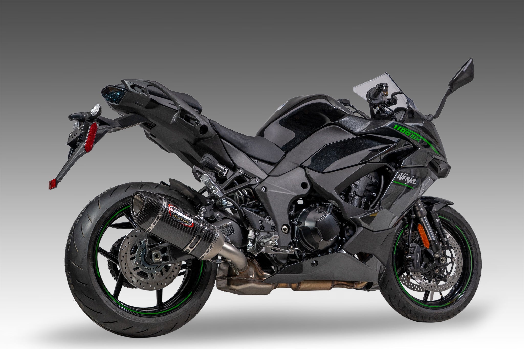 Yoshimura Ninja 1000SX 20-24/Ninja 1100SX 25-26 Alpha Stainless Slip-On Exhaust, w/ Carbon Fiber Muffler