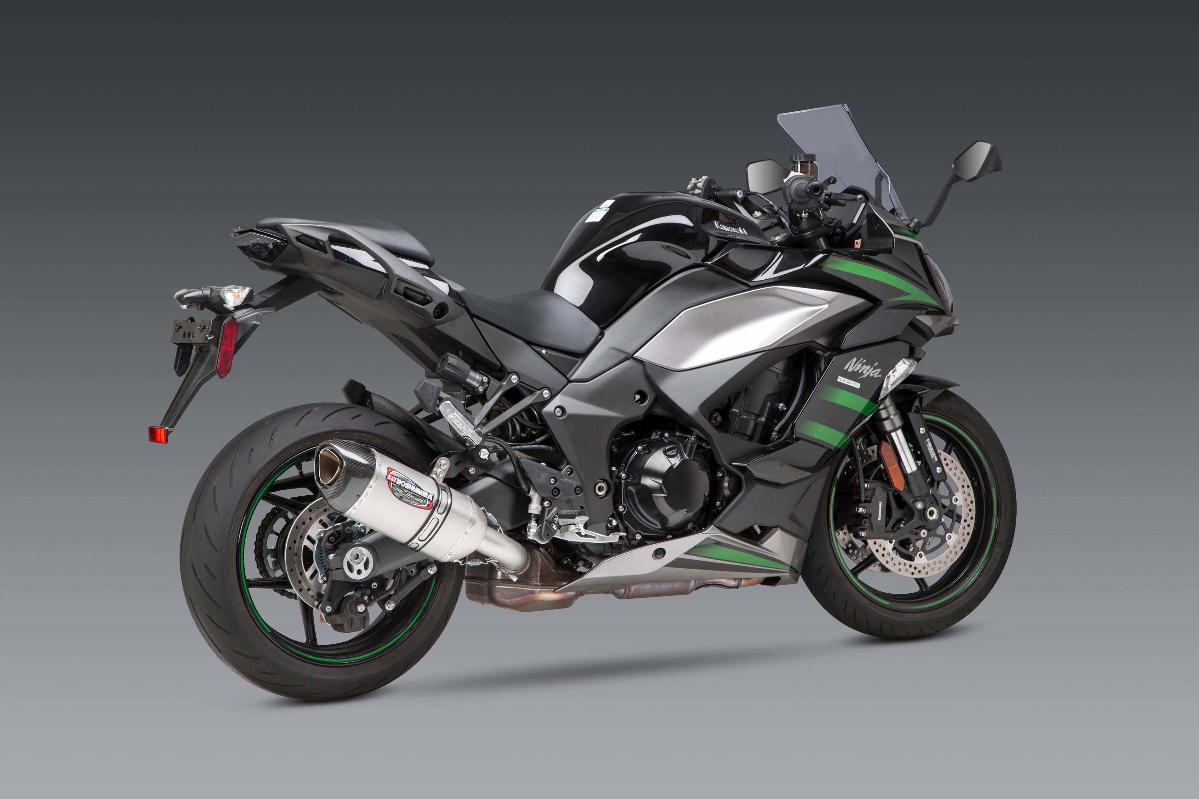 Yoshimura Ninja 1000SX 20-24/Ninja 1100SX 25-26 Alpha Stainless Slip-On Exhaust, w/ Stainless Muffler