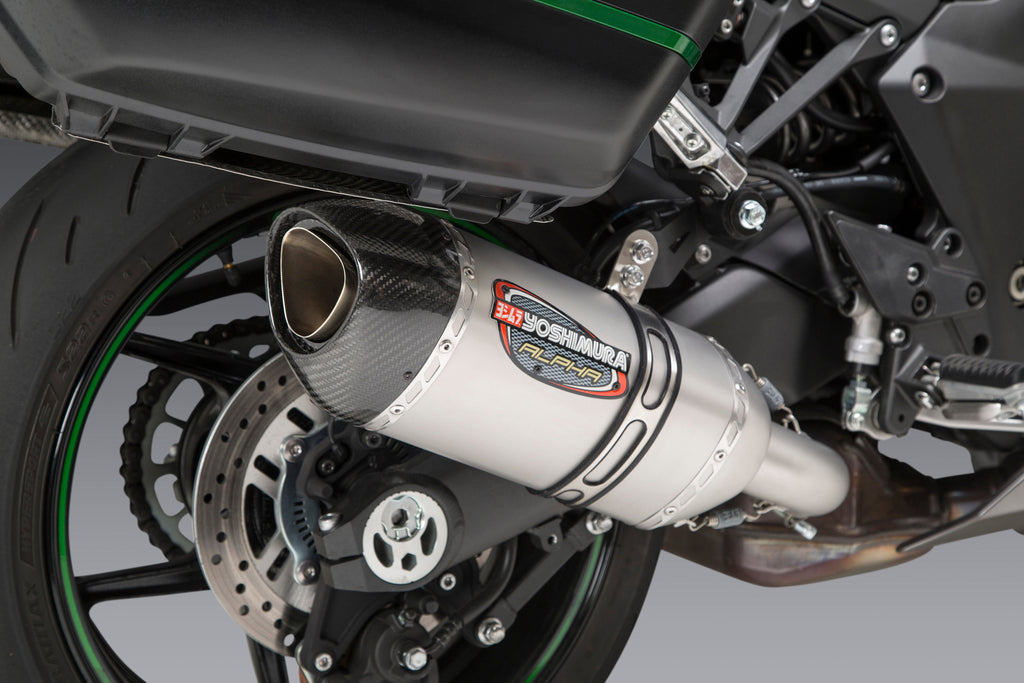 Yoshimura Ninja 1000SX 20-24/Ninja 1100SX 25-26 Alpha Stainless Slip-On Exhaust, w/ Stainless Muffler