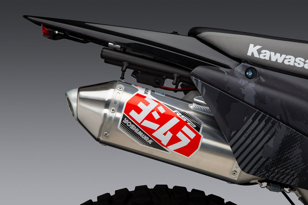 Yoshimura KLX250S/SF 09-20 / KLX300S/SM 21-26 Race RS-2 Stainless Slip-On Exhaust, w/ Alum