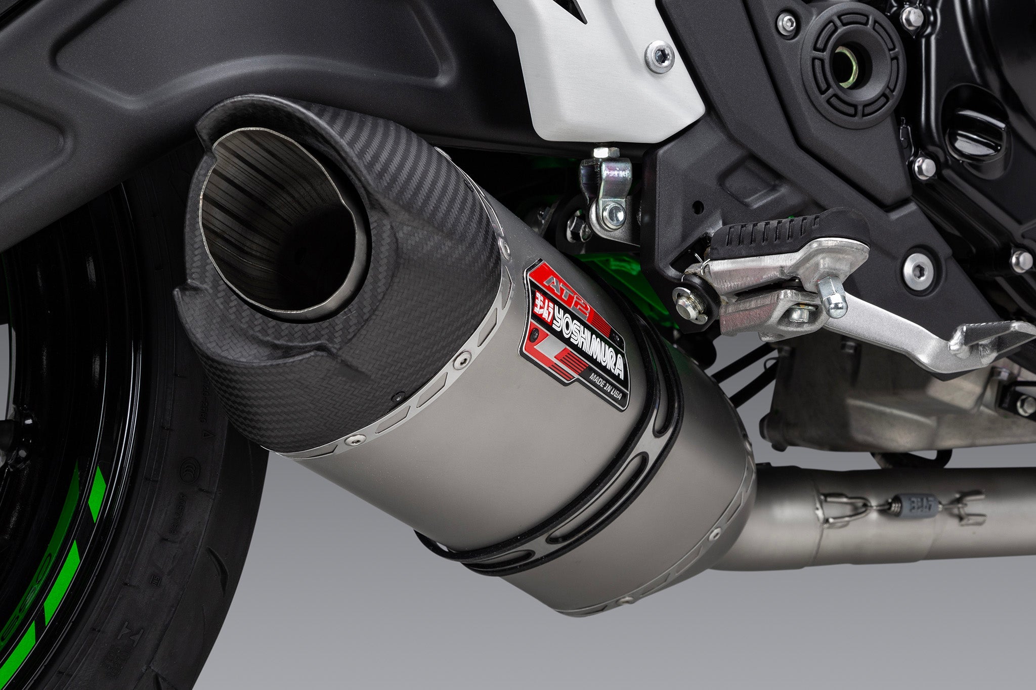 Yoshimura Ninja/z 650 17-26 Race AT2 Stainless Full Exhaust, w/ Stainless Muffler
