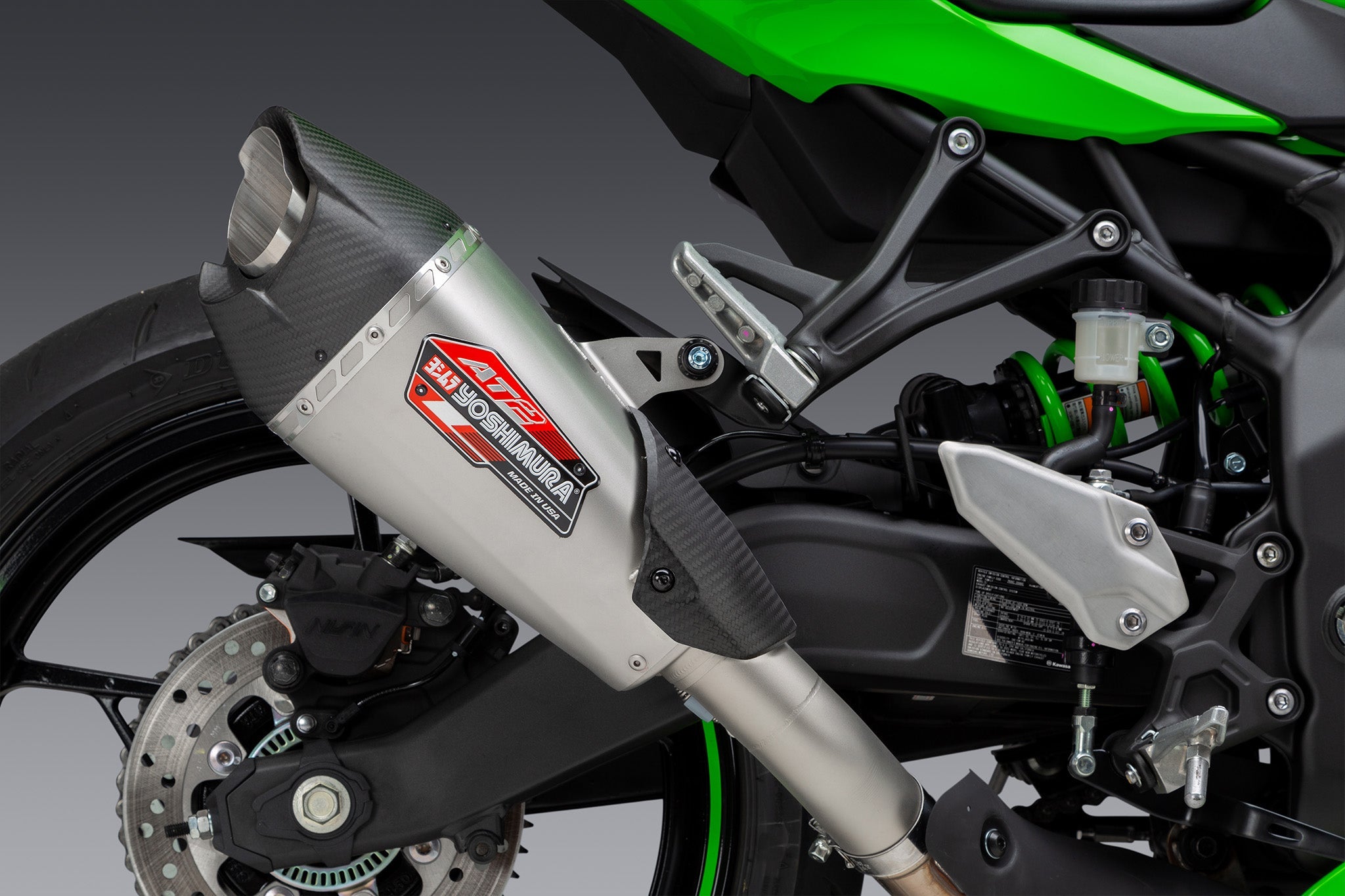 Yoshimura ZX-4RR 23-26 AT2 Stainless Slip-On Exhaust, w/ Stainless Muffler