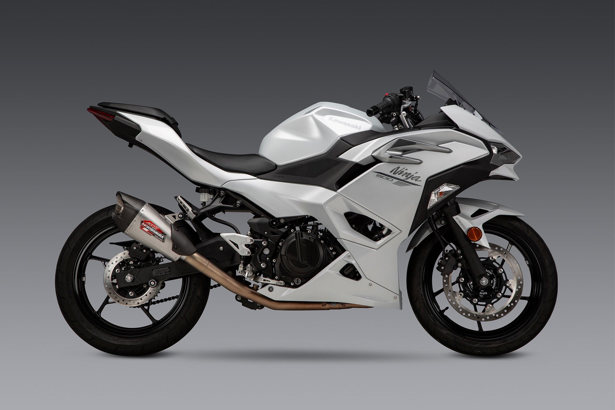 Yoshimura Ninja 500 / Z500 / Ninja 400 24-26 Race AT2 Stainless Full Exhaust, w/ Stainless Muffler