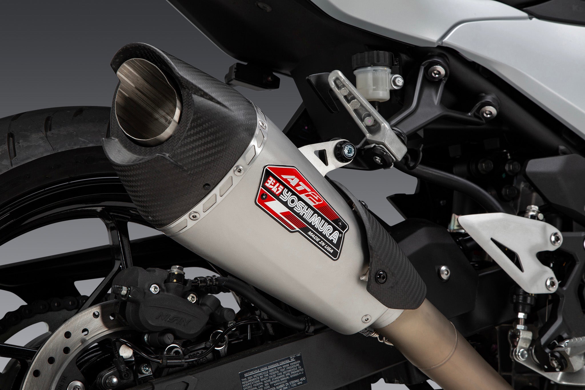 Yoshimura Ninja 500 / Z500 / Ninja 400 24-26 Race AT2 Stainless Full Exhaust, w/ Stainless Muffler