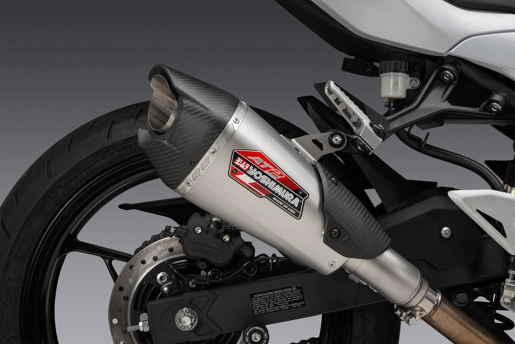 Yoshimura Ninja 500/400 / Z500/400 18-26 AT2 Stainless Slip-On Exhaust, w/ Stainless Muffler