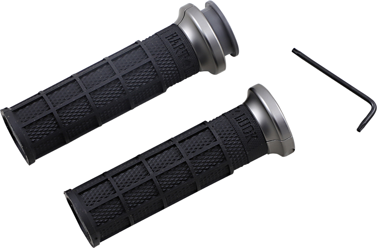 ODI Hart-Luck Signature V-Twin Lock-On™ Grips for Indian - Black/Graphite V31ITW-BH-H