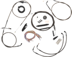 LA CHOPPERS Complete Midnight Braided Handlebar Cable/Brake Line Kit — Mini