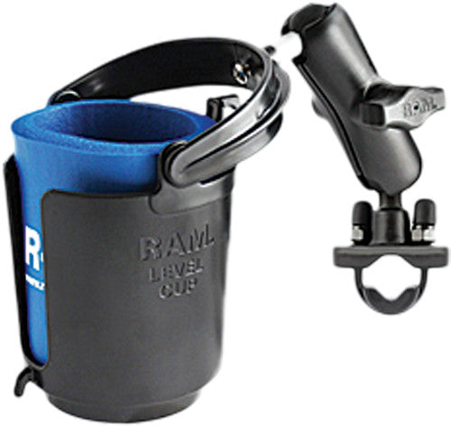 RAM Mounts RAM-B-132R Self-leveling Cup Holder and Cozy with Zinc Coated U-Bolt Base