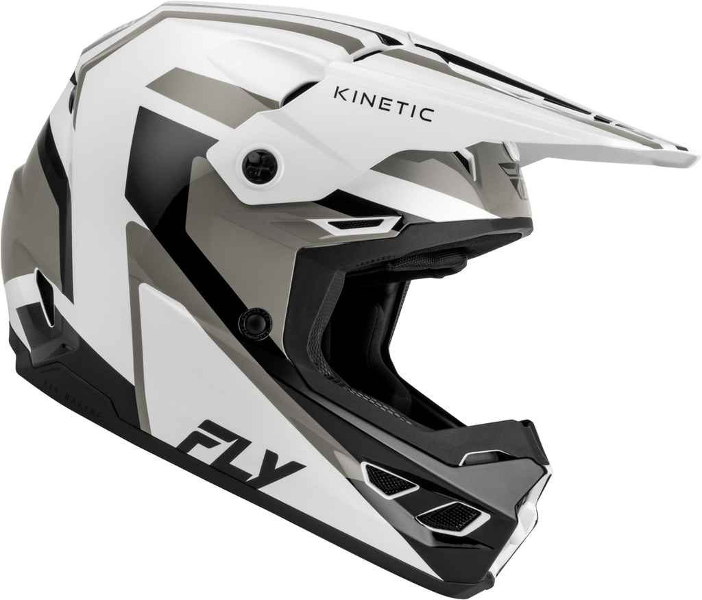 FLY Racing Kinetic Sync Helmet (2027) - White / Black / Grey - View 16