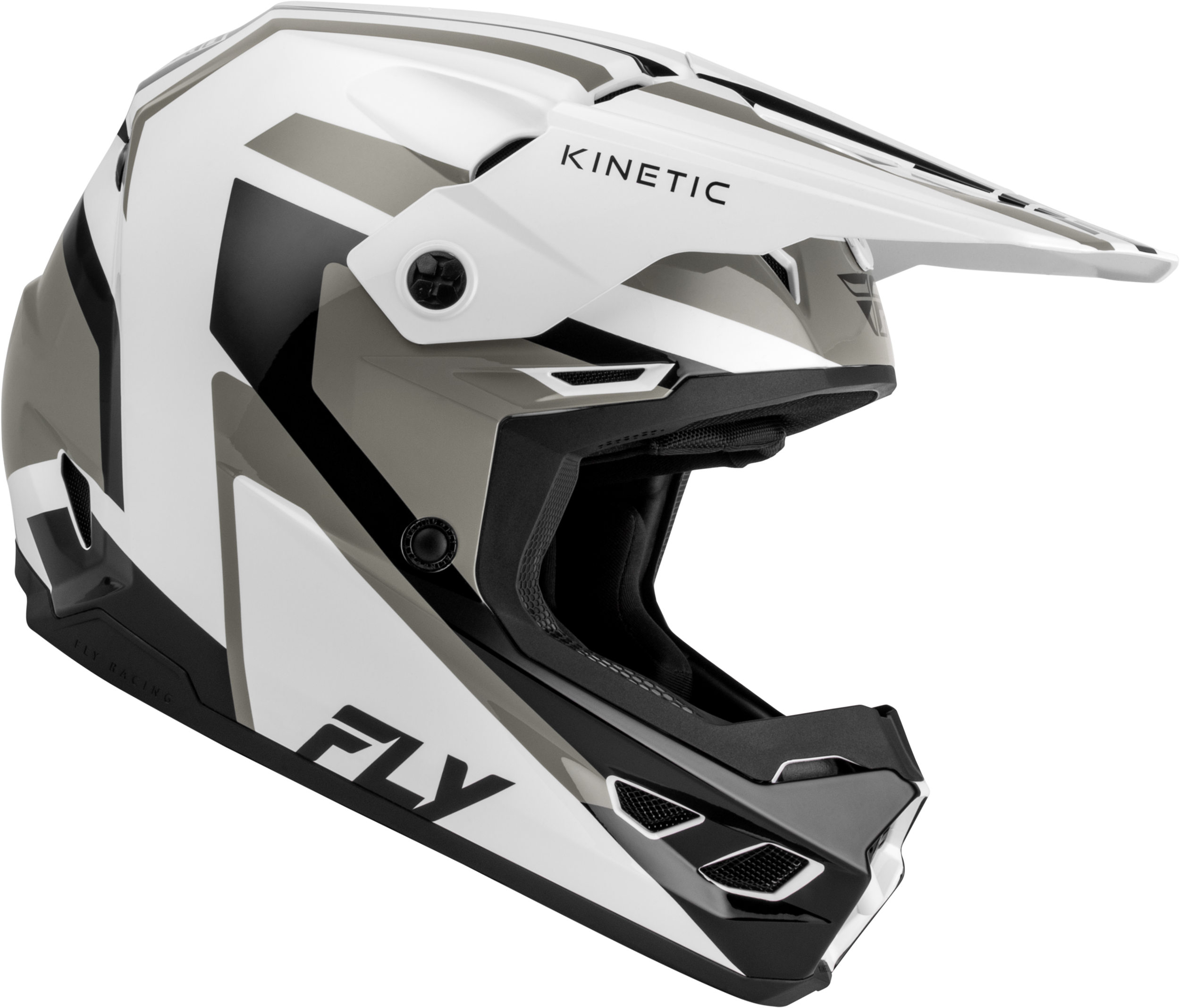 FLY Racing Kinetic Sync Helmet (2027) - White / Black / Grey - View 16