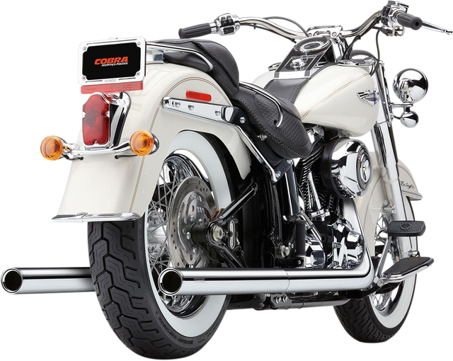 Cobra True Dual Exhaust - Billet Tip - '07-'11 Softail 6985