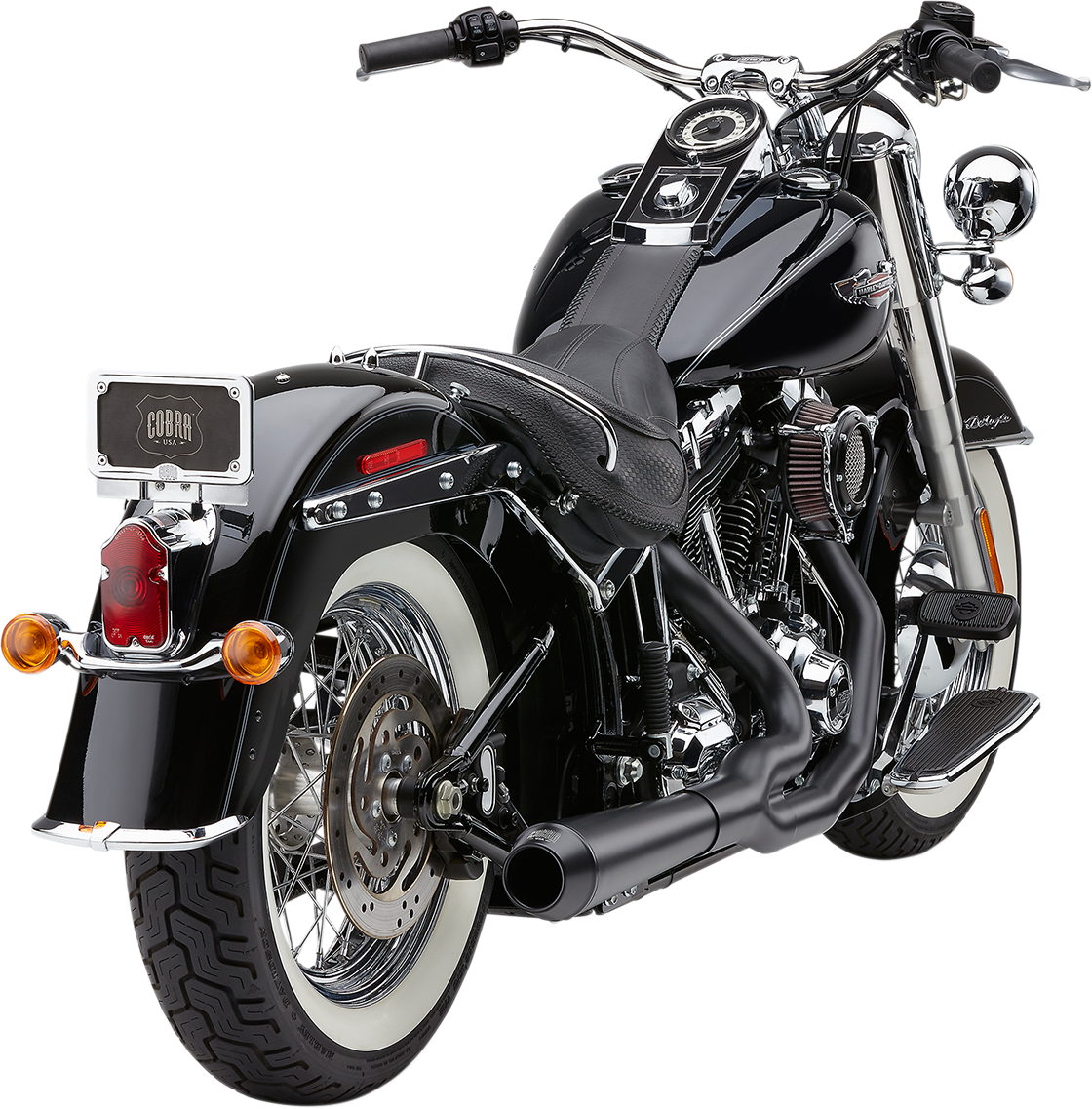 COBRA El Diablo Exhaust - Black - '88-'06 Softail 6485B
