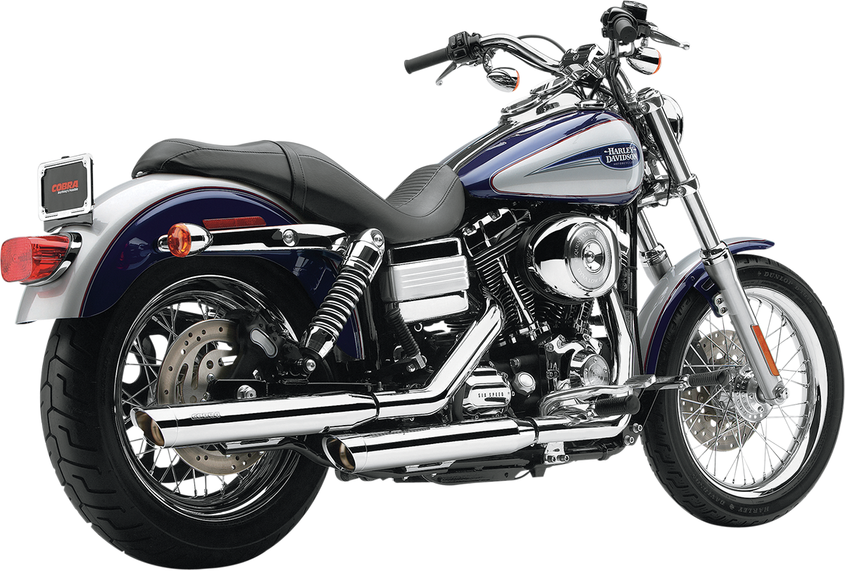 COBRA 3" Slashcut Slip-On Mufflers - Chrome - '95-'17 FXD 6005