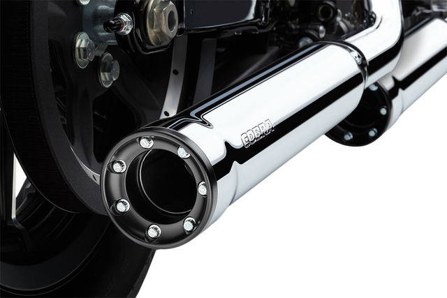 Cobra Slip-On Mufflers with Race-Pro Tips - 3" - Chrome - '14-'22 XL