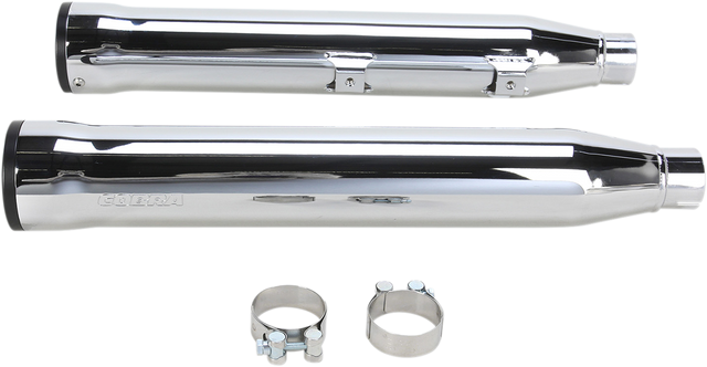 18010715 COBRA 3" RPT Mufflers for 2007-2017 Harley-Davidson Softail - Chrome 6053