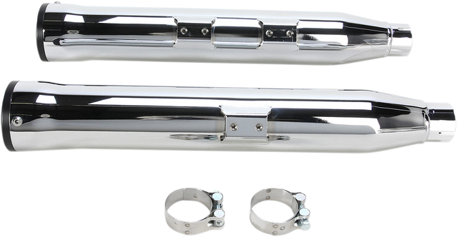 Cobra Slip-On Mufflers with Race Pro Tips - 3" - Chrome - '07-'17 FLSTF/FXSTD