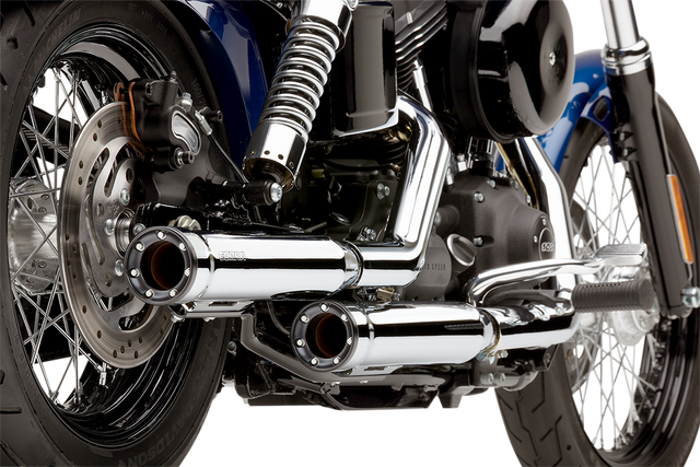 Cobra Slip-On Mufflers with Race-Pro Tips - 3" - Chrome - FXD '91-'17