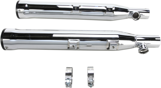 Cobra Slip-On Mufflers with Race Pro Tips - 3" - Chrome - '00-'06 FXST/B/C/S, FLST/C