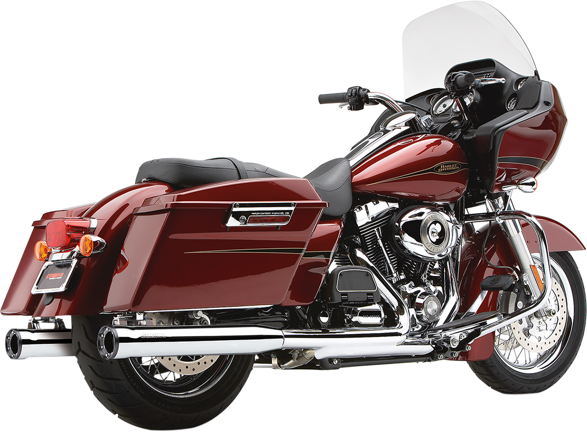 COBRA Slip-On Mufflers with Race-Pro Tips - 3" - Chrome - '95-'16 FLHT 6070