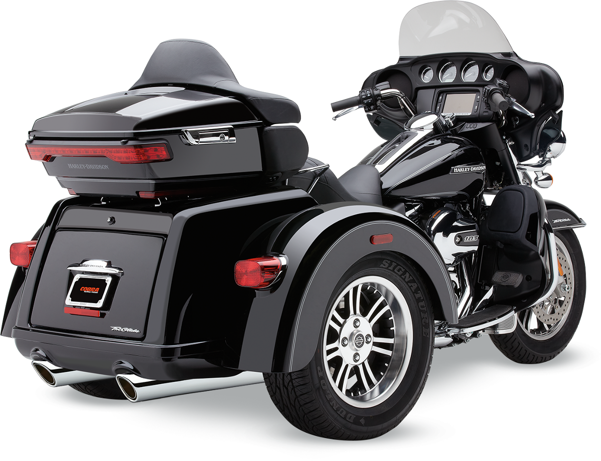 COBRA 909 Twins Slip-On Mufflers - Tri-Glide - Chrome 6303