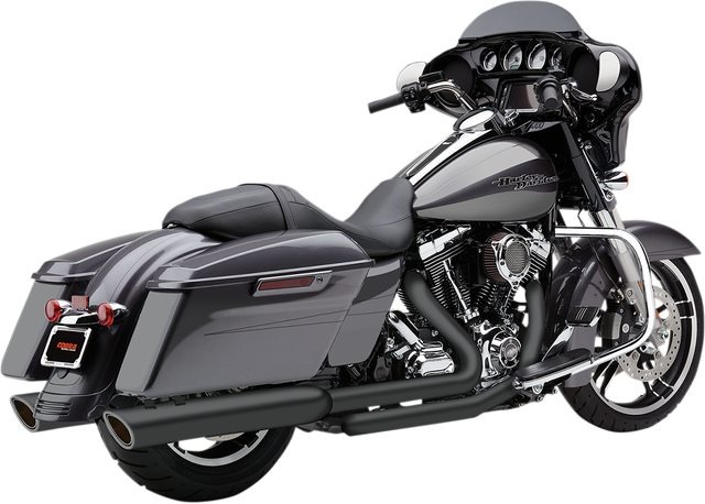 Cobra 909 Twin Slip-On Mufflers - 4"- Raven Black - '95-'16 Bagger 6106RB
