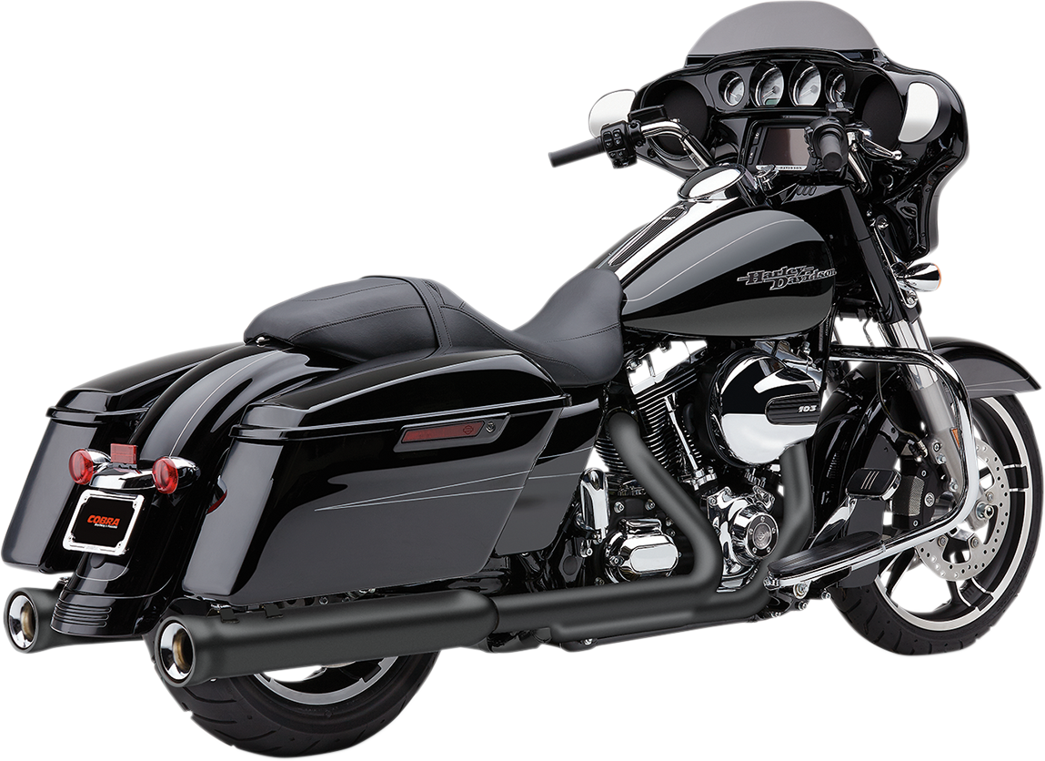 COBRA Neighbor Hater Slip-On Mufflers - Raven Black - '95-'16 FL 6107RB