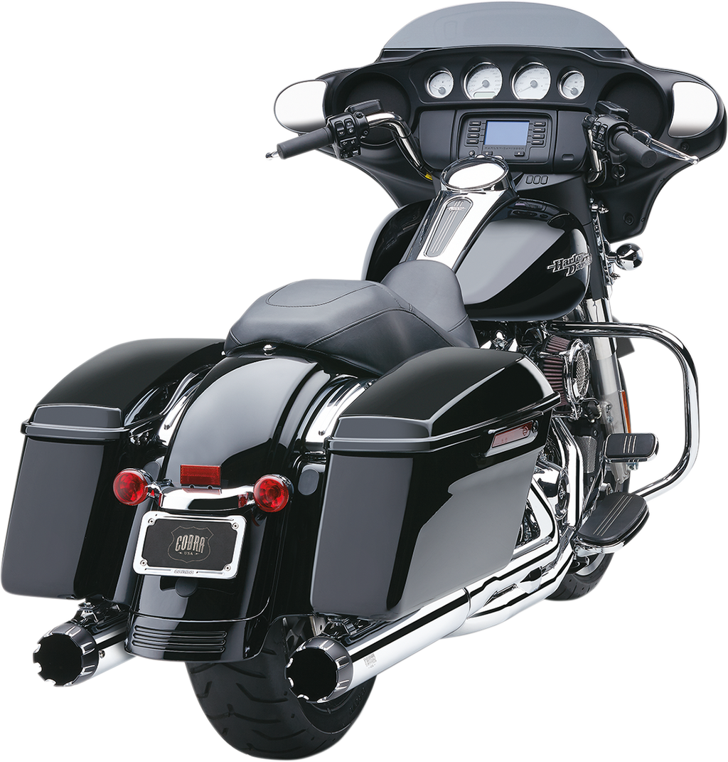COBRA Slip-On Mufflers - 4" - Chrome with Contrast Cut Tip - M8 FL 6267