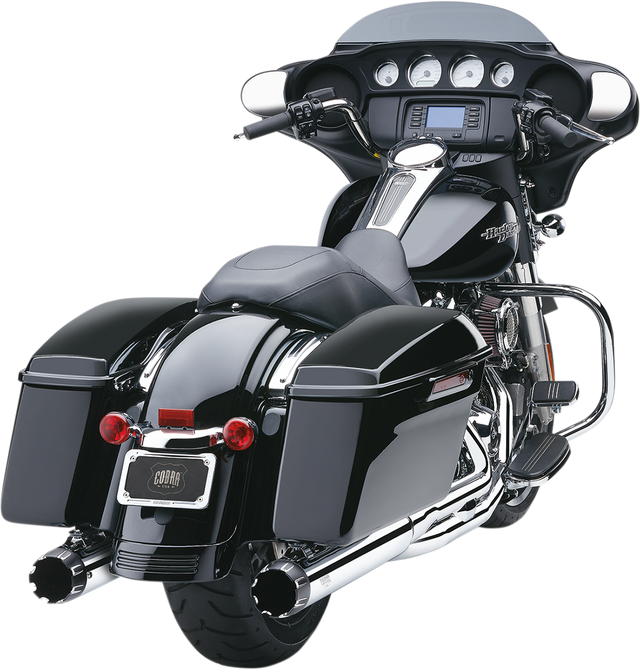 Cobra Slip-On Mufflers - 4" - Chrome with Contrast Cut Tip - M8 FL 6267
