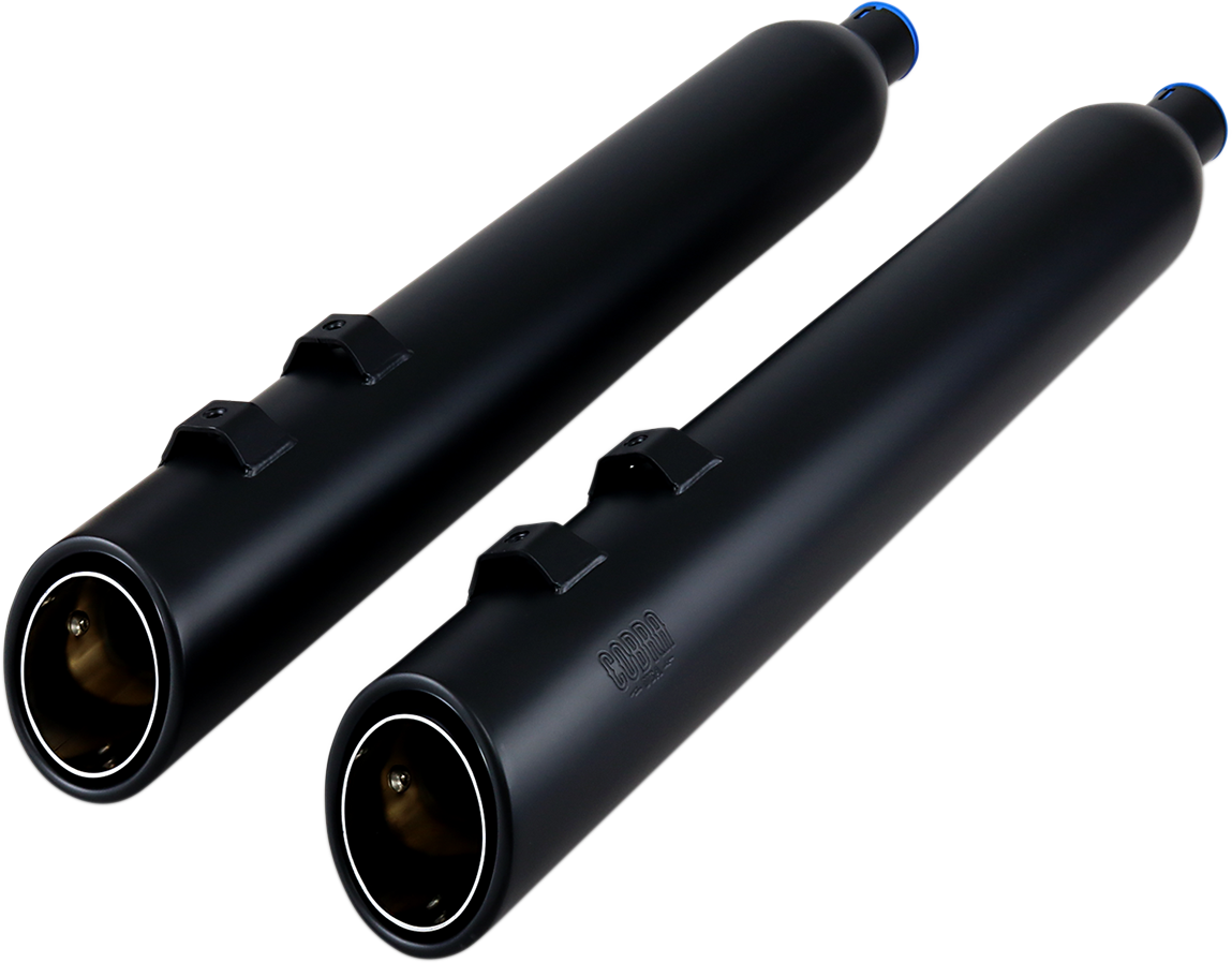 COBRA 909 Uppercut Slip-On Mufflers - '95-'16 FL - Raven Black 6268RB