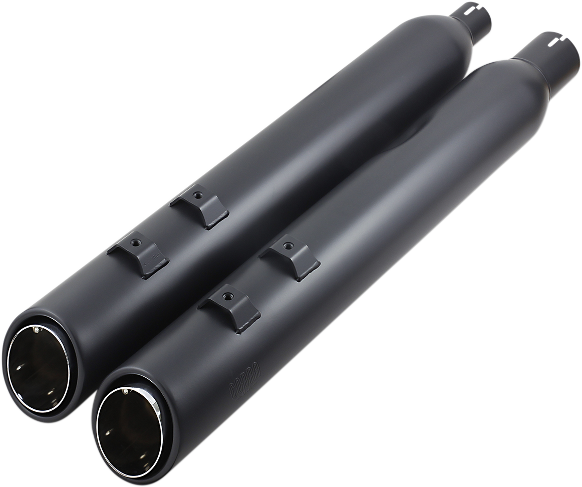 COBRA 909 Uppercut Slip-On Mufflers - M8 FL - Raven Black 6269RB