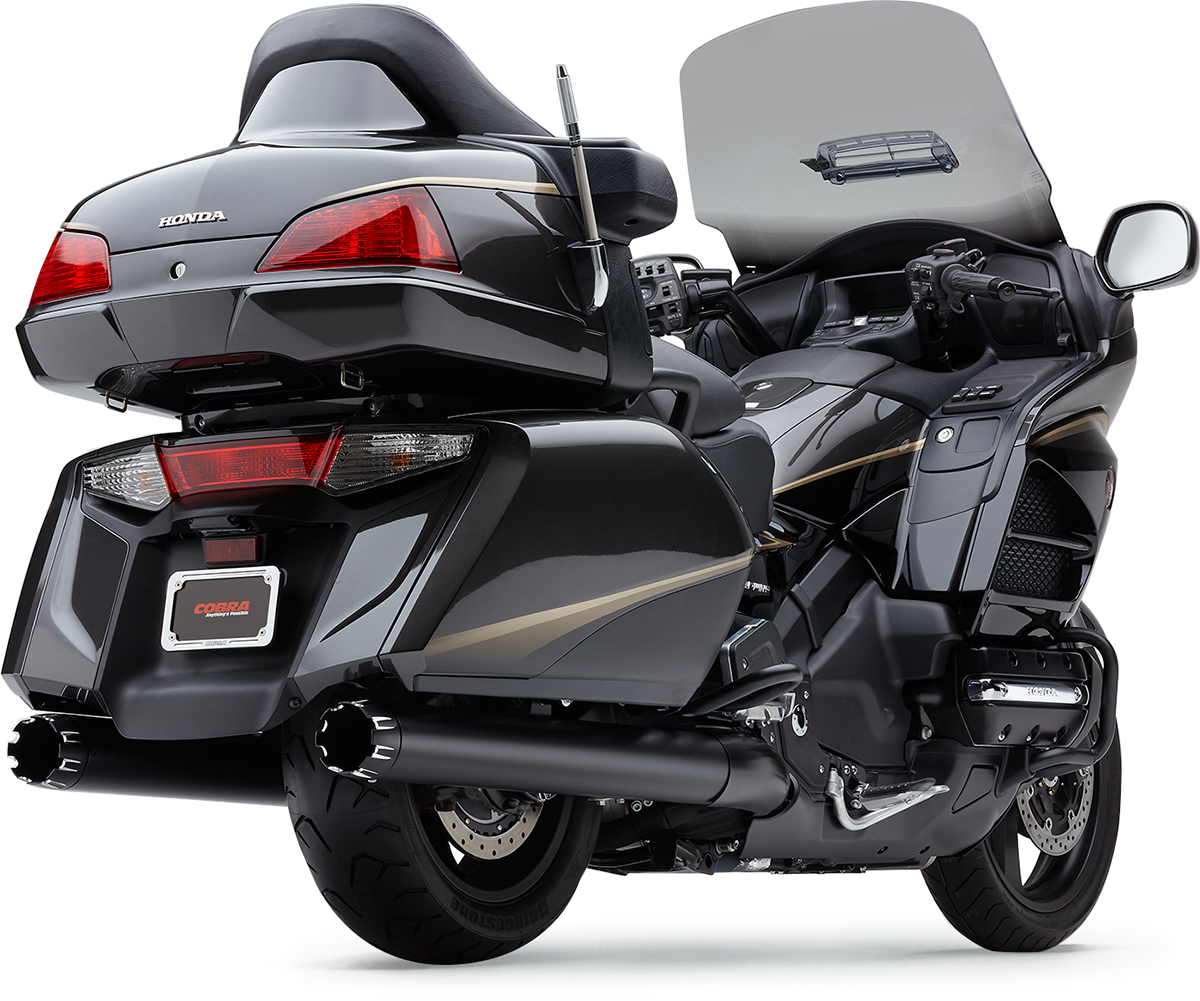 COBRA 4" Slip-On Mufflers - Dual Cut - Black - GL 1800 1219B