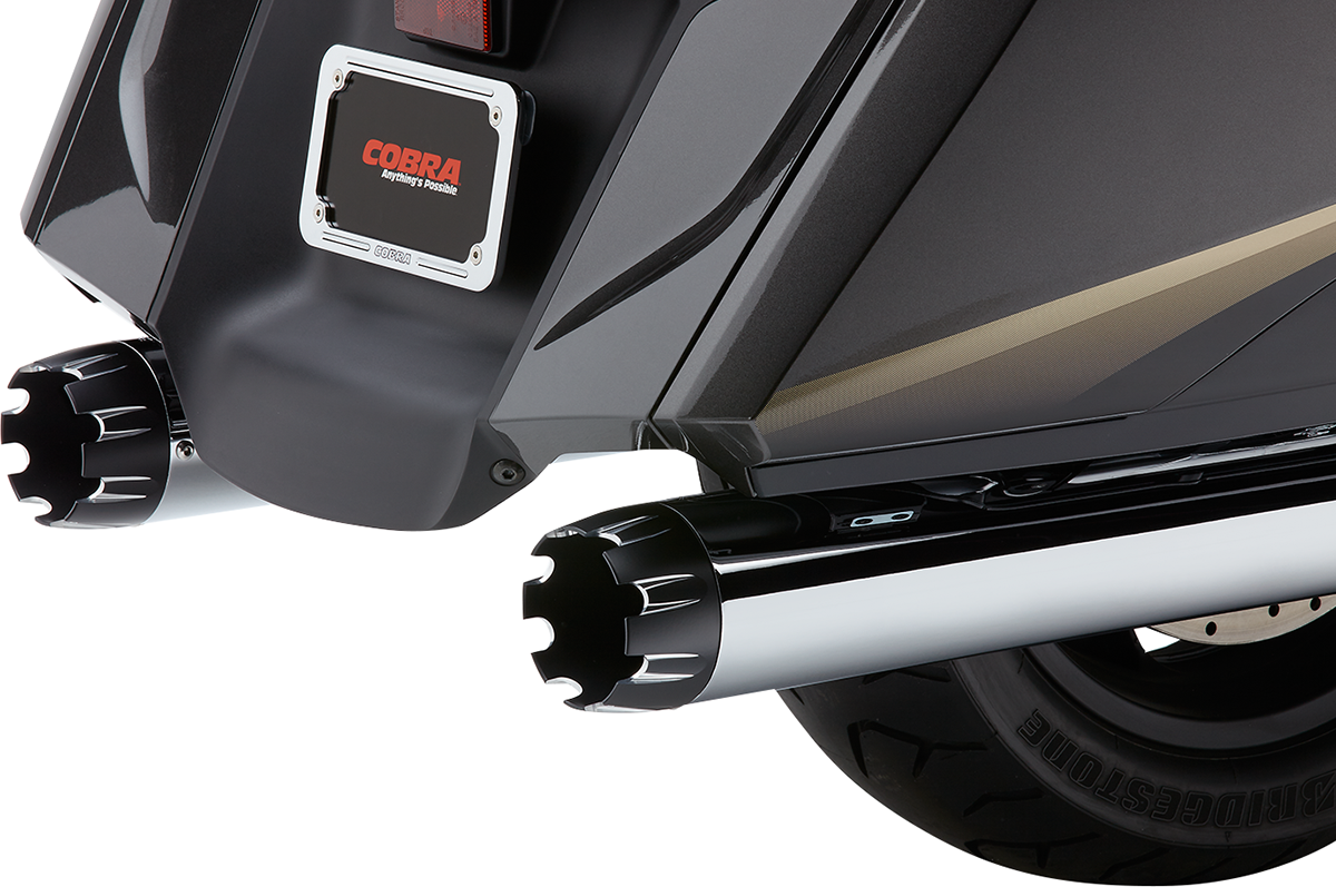COBRA 4" Slip-On Mufflers - Dual Cut - Chrome - GL 1800 1219