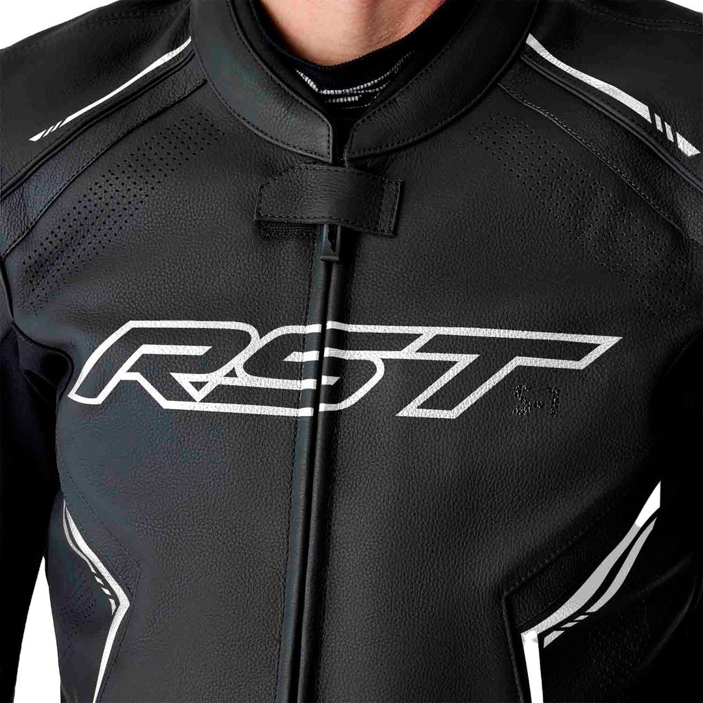 RST S-1 CE Men's Leather Jacket - Black / White - View 30