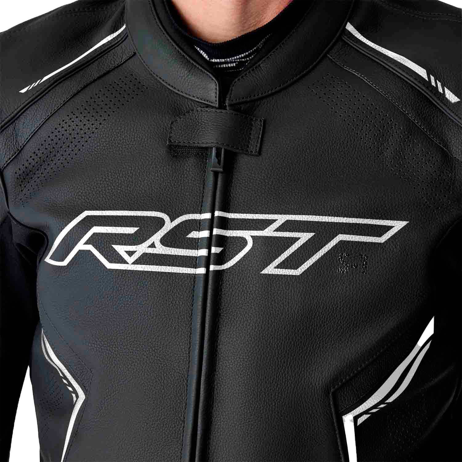 RST S-1 CE Men's Leather Jacket - Black / White - View 30