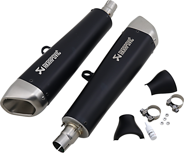 AKRAPOVIC Black Titanium Mufflers S-T12SO2-HCQTBL - Triumph Speed Twin/Thruxton 2016-2020