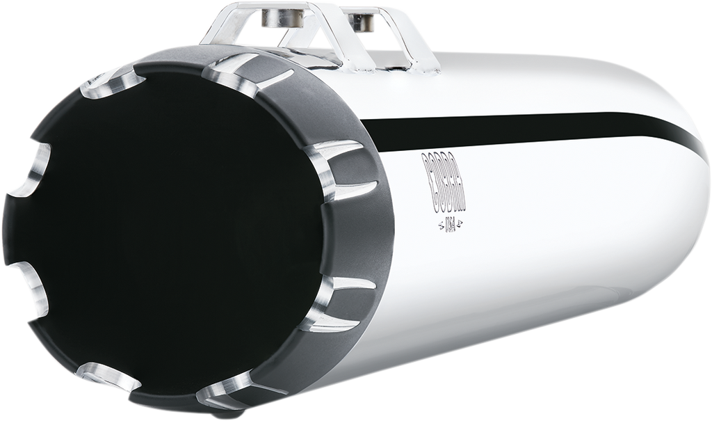 COBRA Slip-On Mufflers - 4" - Chrome with Contrast Cut Tip - M8 FL 6267