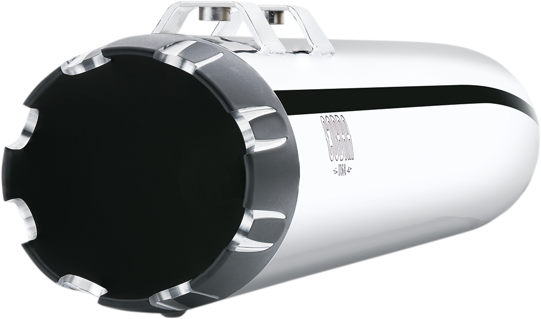 COBRA Slip-On Mufflers - 4" - Chrome with Contrast Cut Tip - M8 FL 6267