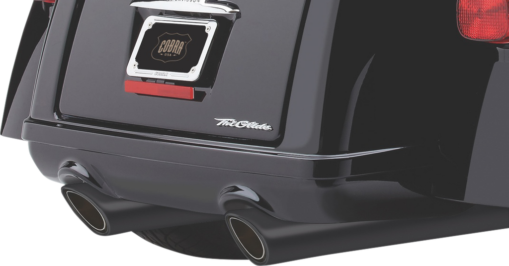COBRA 909 Twins Slip-On Mufflers - Tri-Glide - Black 6303RB