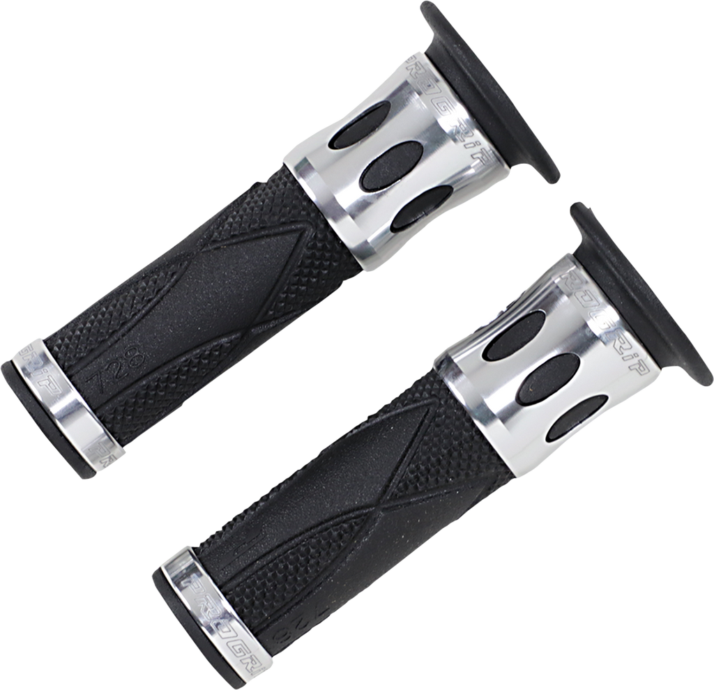 PRO GRIP 728 Superbike Grips - Open Ends - Silver PA0728OECRAG