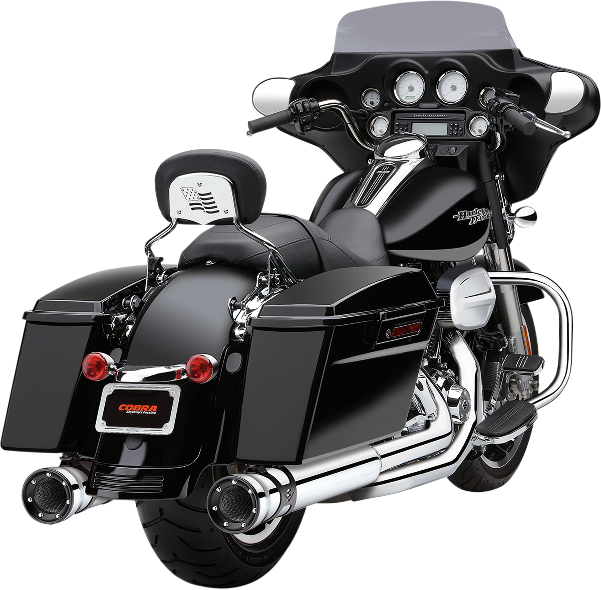 COBRA Race-Pro Slip-On Mufflers - Chrome - '95-'16 FLH 6218
