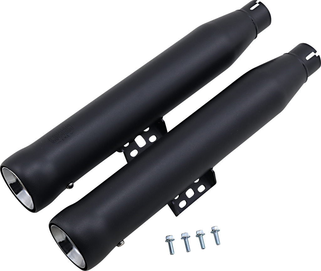 COBRA Neighbor Hater Slip-On Mufflers - Black - FLHC/FLHCS/FLDE 6048B