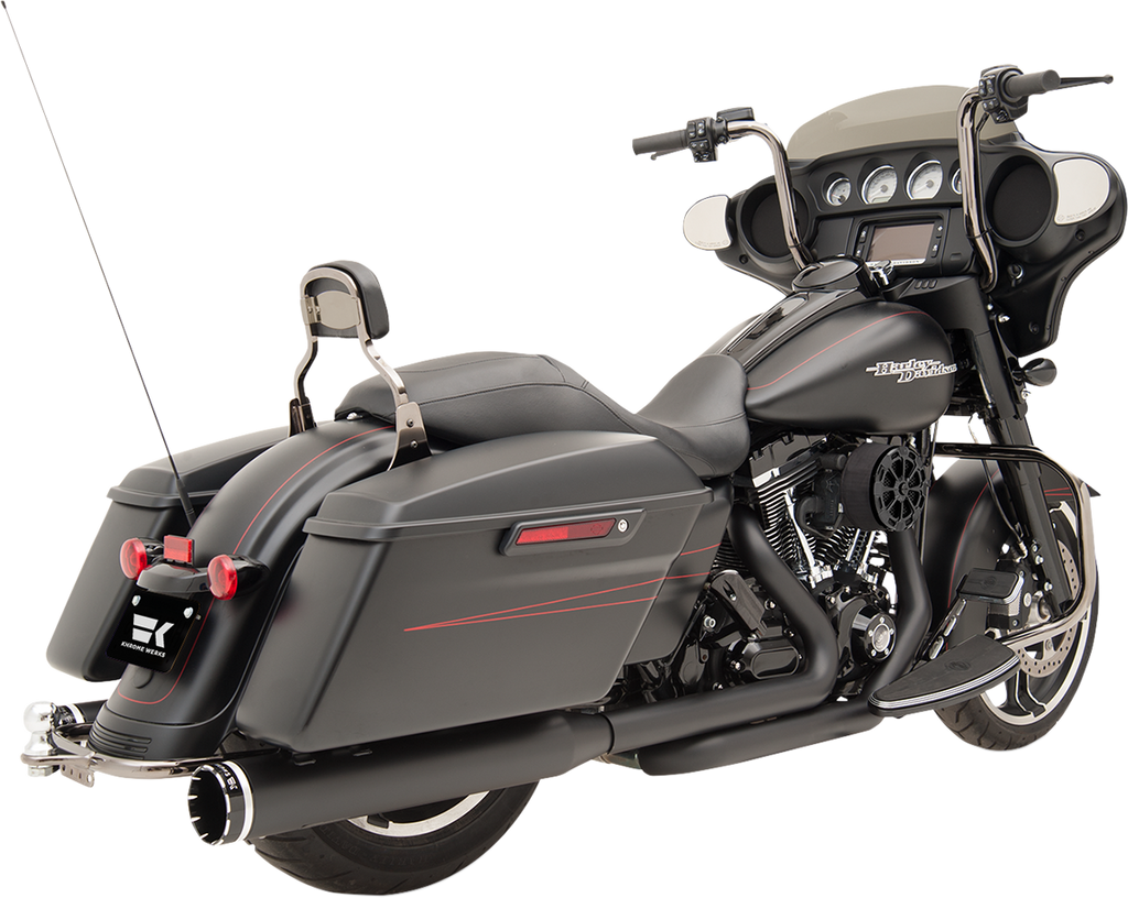 KHROME WERKS 2-into-2 Dominator Exhaust System - Black - '09-'16 FL - With 4-1/2" Muffler 200830