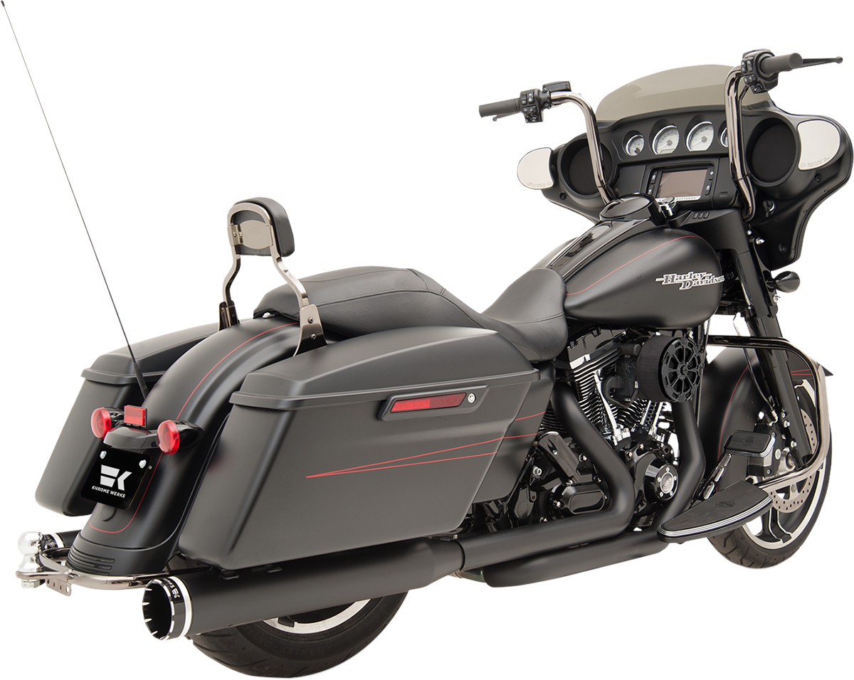 KHROME WERKS 2-into-2 Dominator Exhaust System - Black - '09-'16 FL - With 4-1/2" Muffler 200830