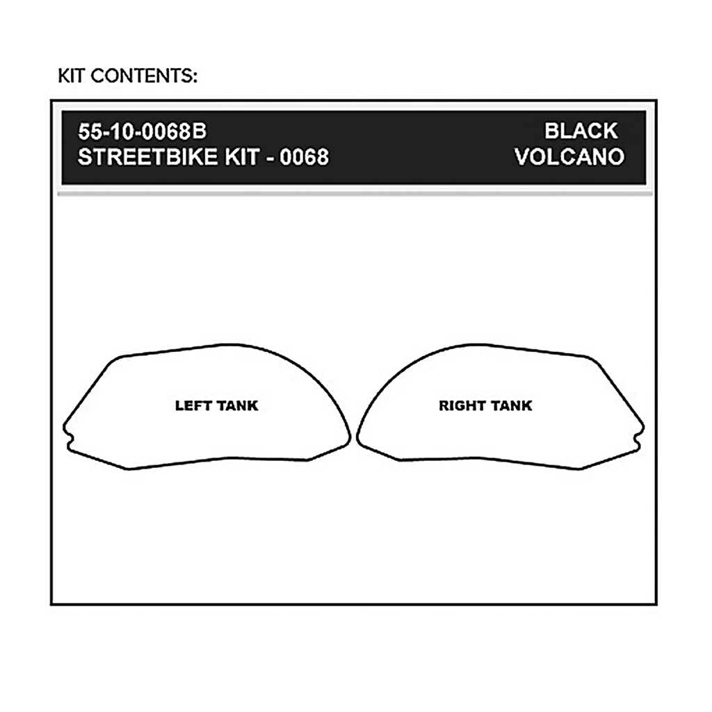 STOMPGRIP Tank Grips - Volcano - Black - Ducati - Panigale '12-'24 55-10-0068B