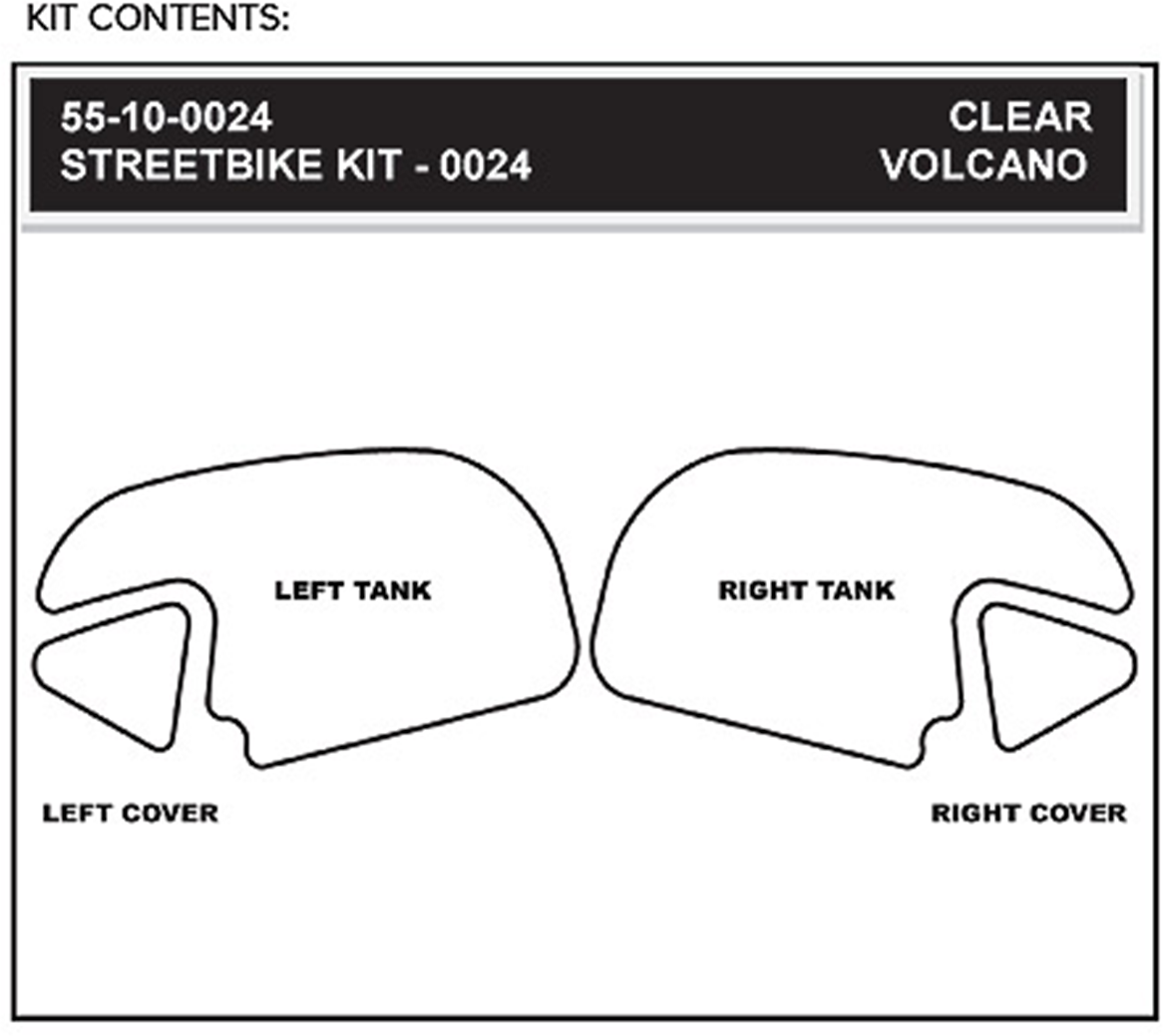 STOMPGRIP Tank Grips - Volcano - Clear/Black - Honda - CBR '13-'25 55-10-0024H