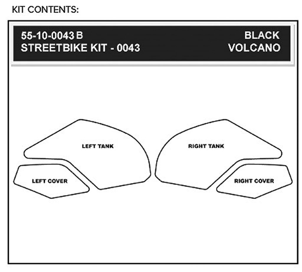 STOMPGRIP Tank Grips - Volcano - Black - Kawasaki - Ninja '13-'17 55-10-0043B