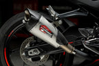 Yoshimura 450SS 23-26 / 450NK 24-26 AT2 Stainless Slip-On Exhaust, w/ Stainless Muffler