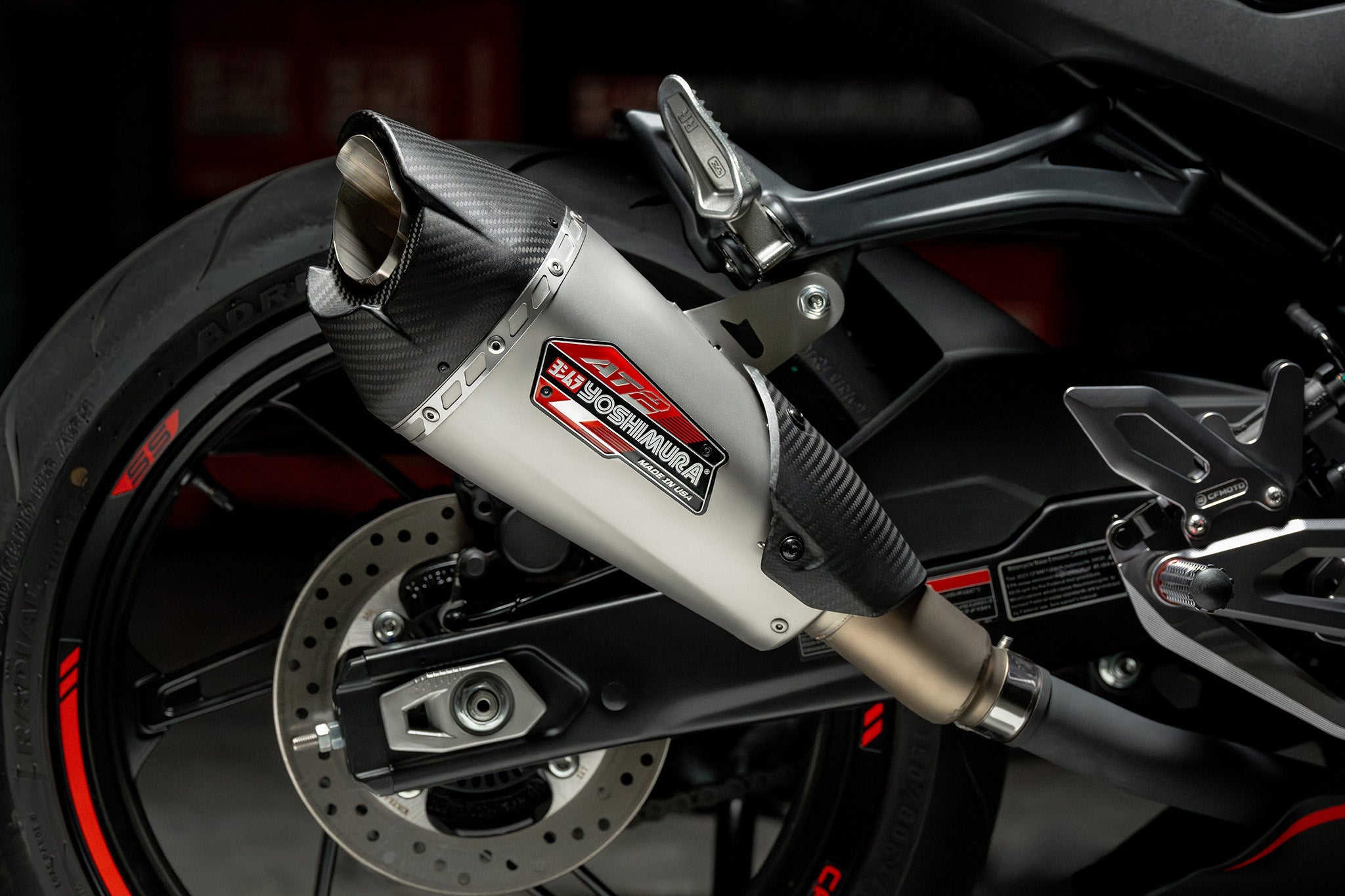 Yoshimura 450SS 23-26 / 450NK 24-26 AT2 Stainless Slip-On Exhaust, w/ Stainless Muffler