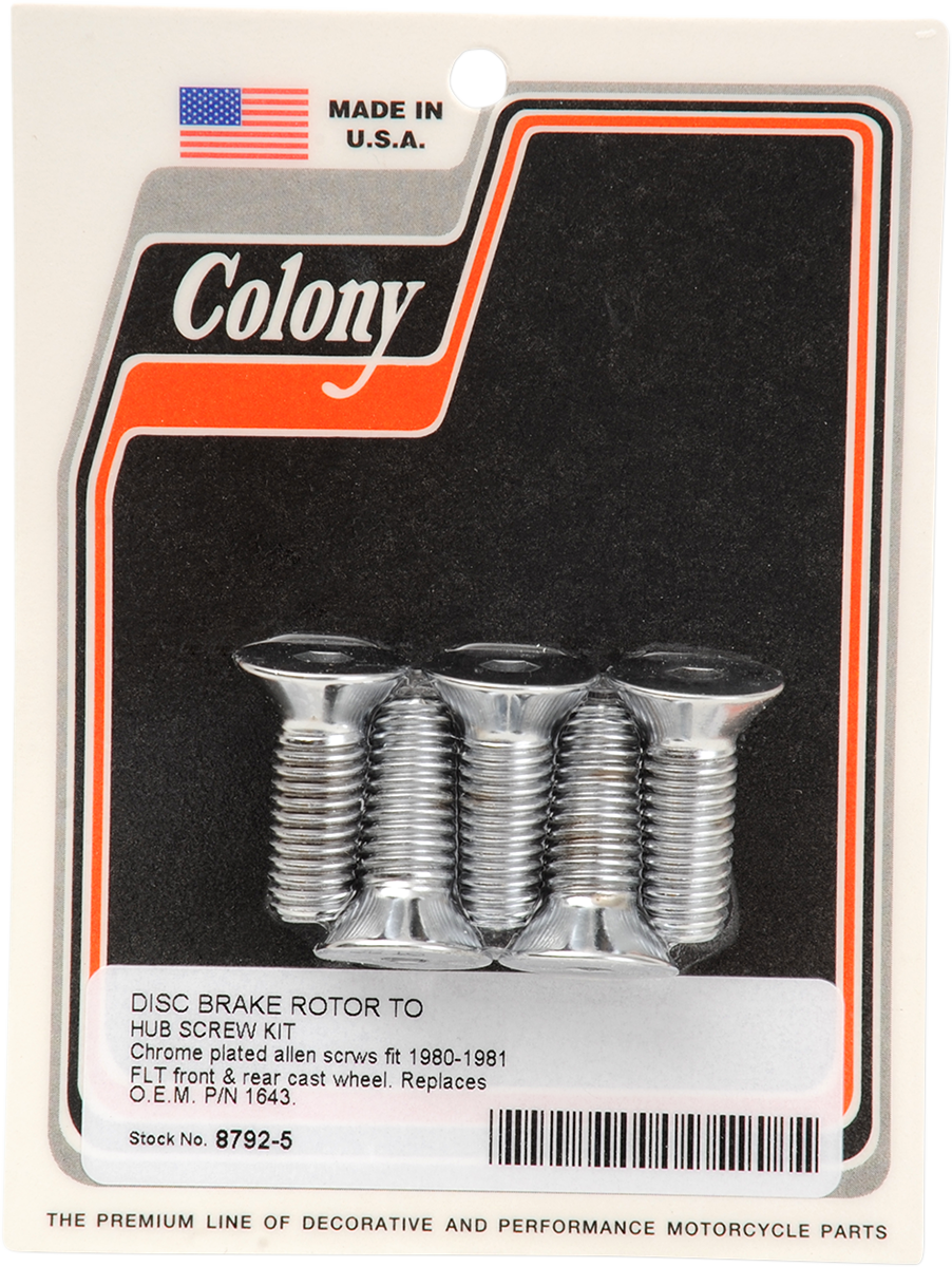 COLONY Mounting Hardware Kit without Nuts - Brake Rotor / Socket-Head/Countersunk / 1-1/4" DS-190497