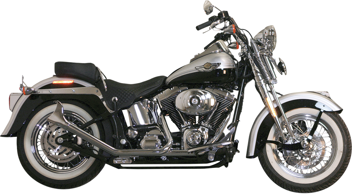 PAUGHCO 1-3/4" “Side by Side” Upsweep Fishtail Exhaust System - '00-'17 Twin Cam / Chrome 1800-2120